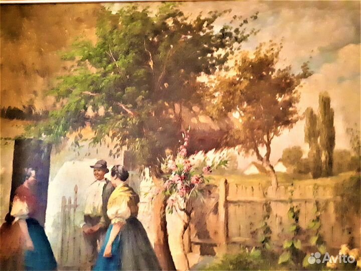 Большая старая картина х/М 