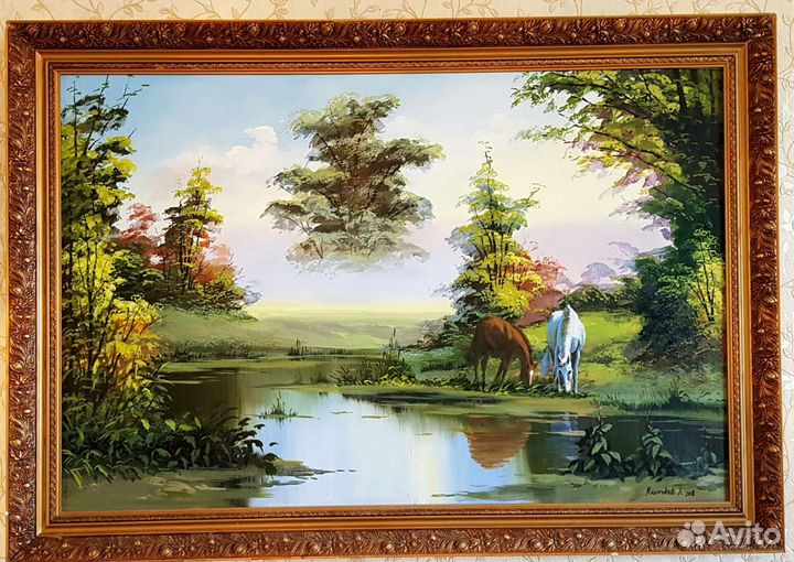 Картина маслом в интерьер на холсте пейзаж