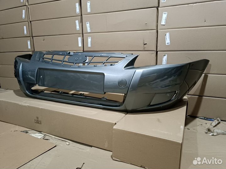 Бампер передний Лада приора средний серо-зеленый