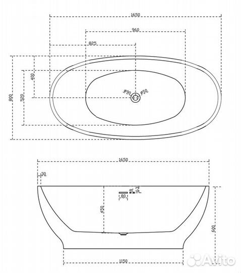 Акриловая ванна abber AB9207MB