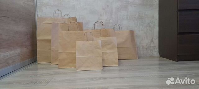 Крафт пакеты с крученными ручками