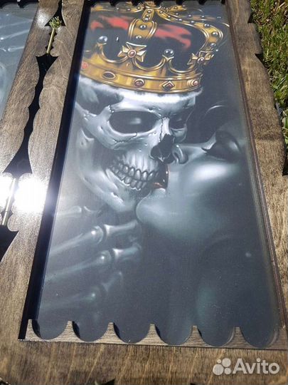 Нарды ручной работы со стеклом