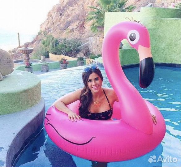 Новый надувной круг розовый фламинго 90см, 120см