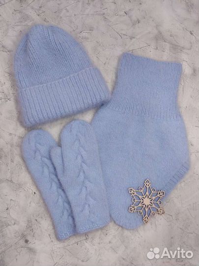 Шапка снуд варежки