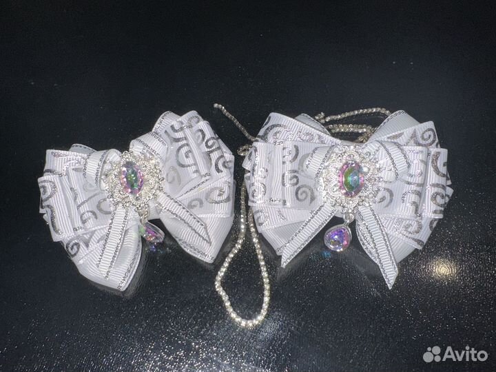 Резинка доя волос, банты ручной работы