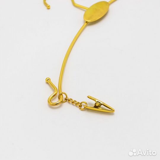 Вешалка бельевая с зацепами L300мм, хром желтый