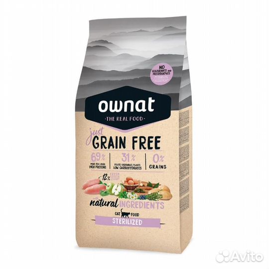 Корм для кошек Ownat Adult Sterilized Grain Free