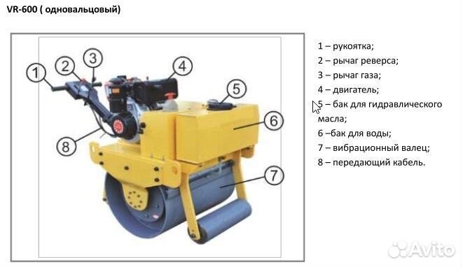 Виброкаток одновальцовый Vektor VR-600 (НДС)