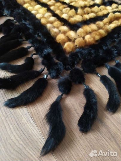 Норковый платок, норковая шаль, меховой палантин