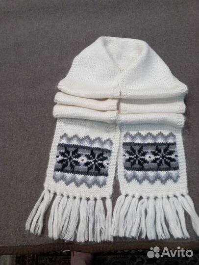 Шарф женский вязанный шерстяной