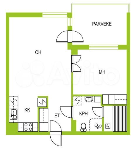 2-к. квартира, 62 м², 4/6 эт.