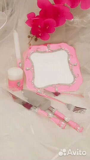 Нож и лопатка для свадебного торта