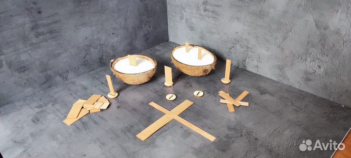 Свеча в кокосе из натурального растительного воска