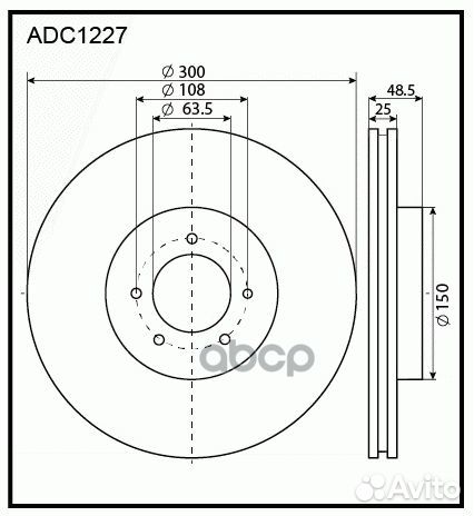 Диск тормозной перед ADC1227V allied nippon