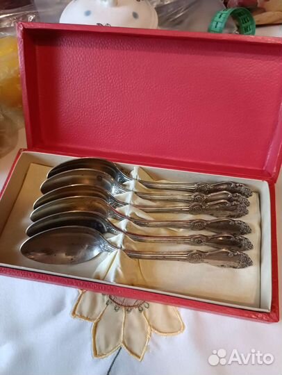 Ложки десертные мельхиоровые Серебряная роза