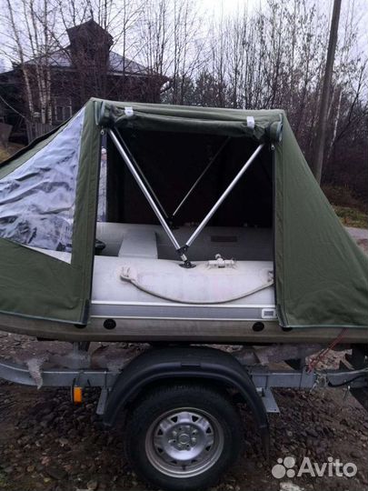 Прицеп для для лодки, Лодка, мотор, тент