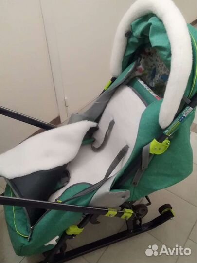 Детские санки коляска с колесами