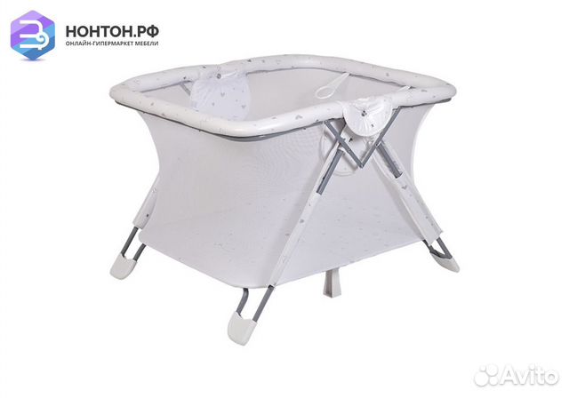 Манеж Comfort French Teddy белый / серый