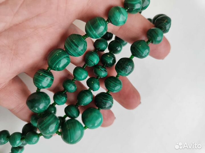 Бусы малахит натуральный винтаж