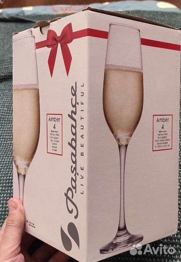 Бокалы для шампанского 4 шт новые