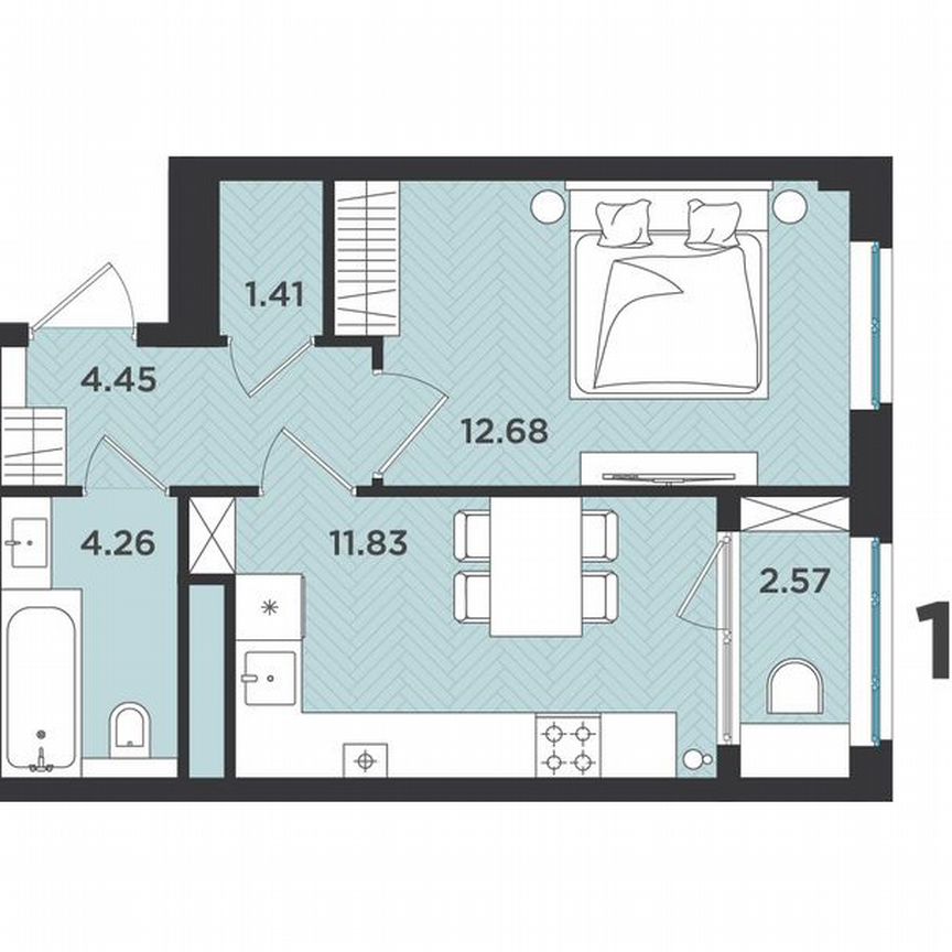 1-к. квартира, 37,2 м², 4/4 эт.