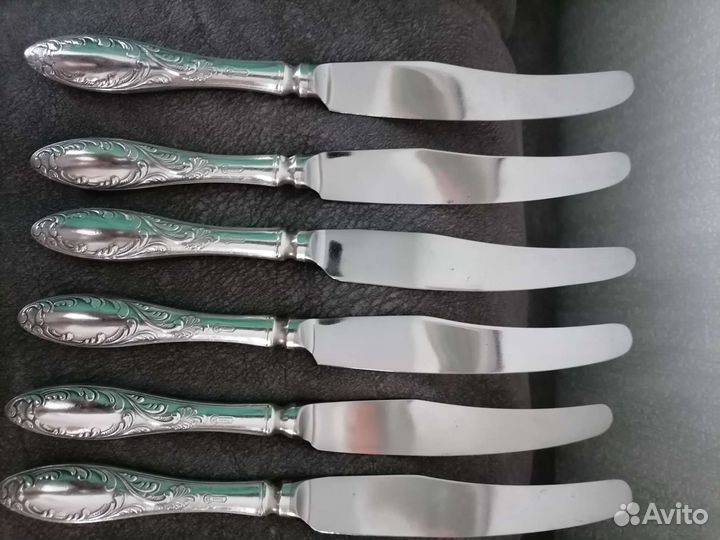Мельхиоровые столовые ложки СССР, модель Роза