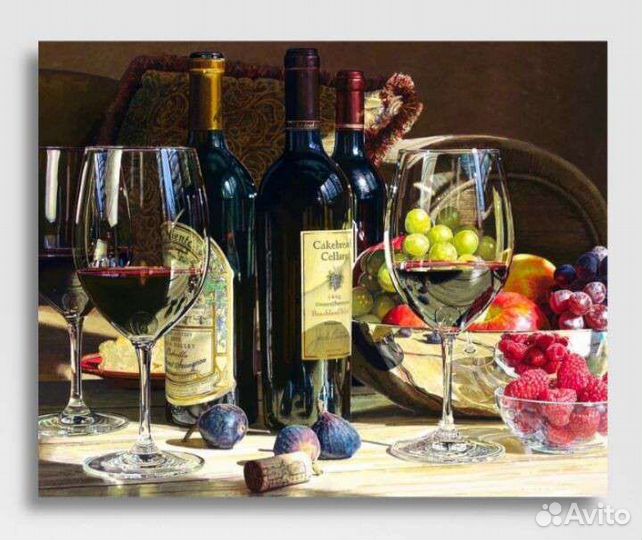 Алмазная мозаика на подрамнике 40*50 Вино