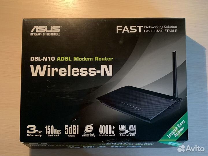 Wi-Fi роутер asus DSL-N10