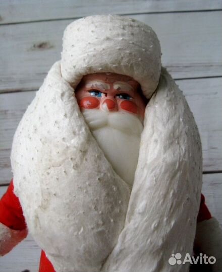 Дед Мороз 30 см на подставке ярлык г Требовля СССР