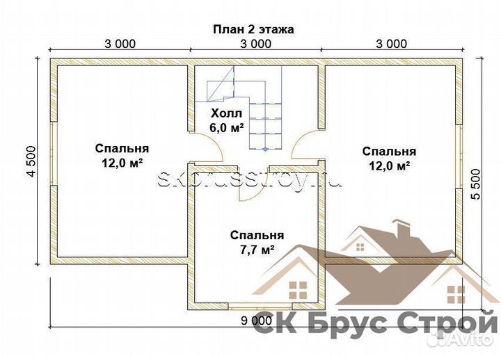 Дом из бруса 6x9 (90м2) Болохово