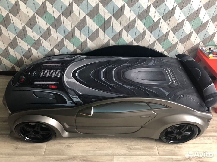 Кроватка Машина Neo Графит 3D