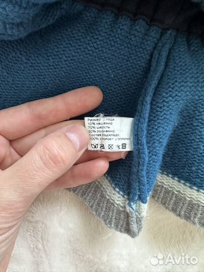 Шапки шлем на 2-3г варежки, шерсть+кашемир