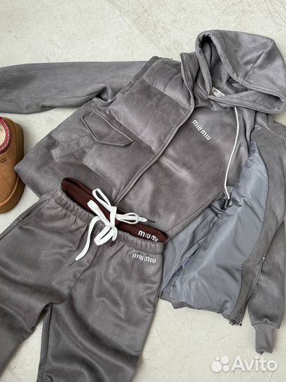 Утепленный костюм тройка miu miu