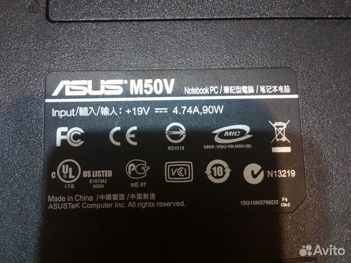 Ноутбук asus M50 V на запчасти