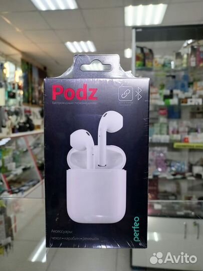 Наушники беспроводные Perfe Podz, белые гарантия 6