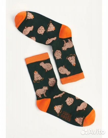 Носки с принтом капибары/ кот-банан