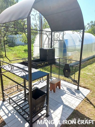 Мангал с печкой под казан