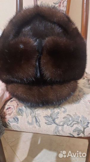 Норковая шапка мужская ушанка