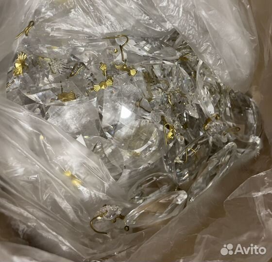 Бронзовая люстра + 2 бра/ хрусталь