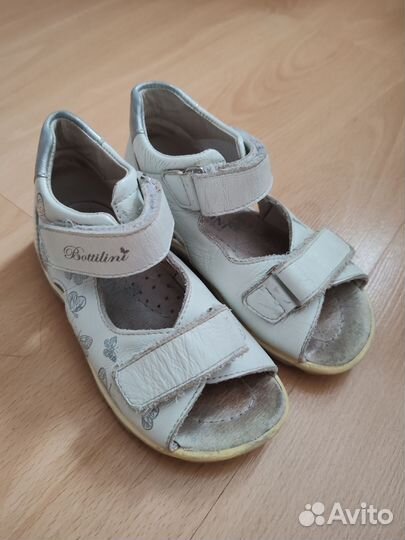 Сандалии для девочки натур кожа 27