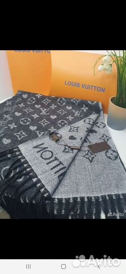 Шарф Louis Vuitton черно/серый