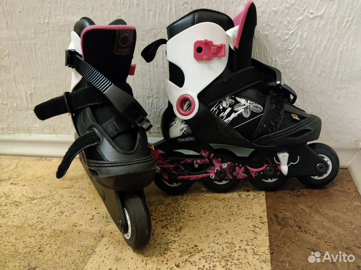 Роликовые коньки, шлем и защита р32-34 Oxelo