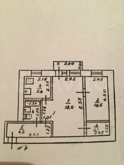 2-к. квартира, 44,1 м², 2/2 эт.