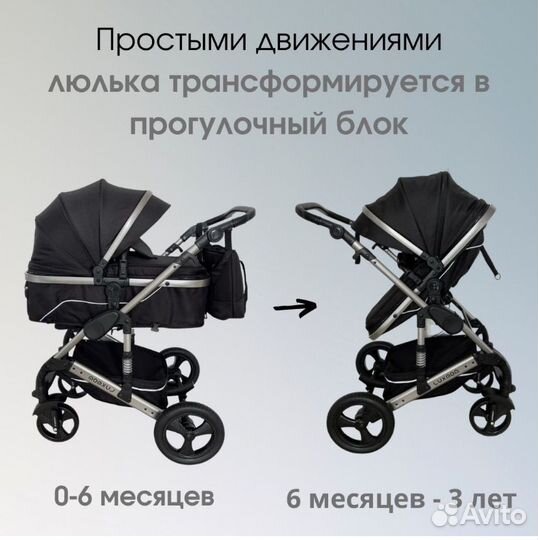 Детская коляска - трансформер Luxmom 558 3в1