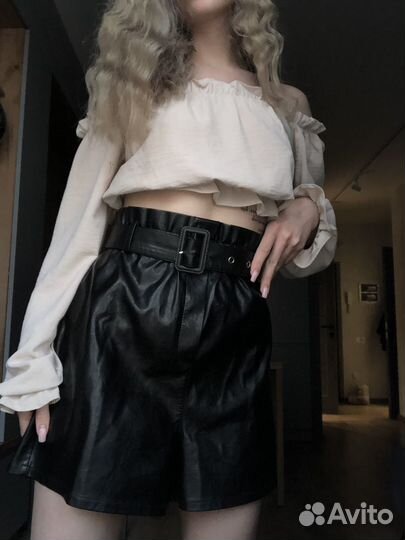 Шорты женские кожаные