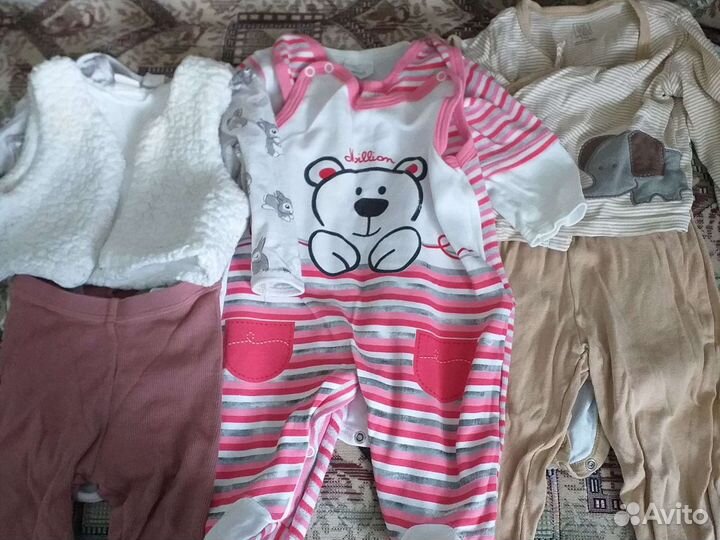 Большой пакет одежды для девочки с3м до года