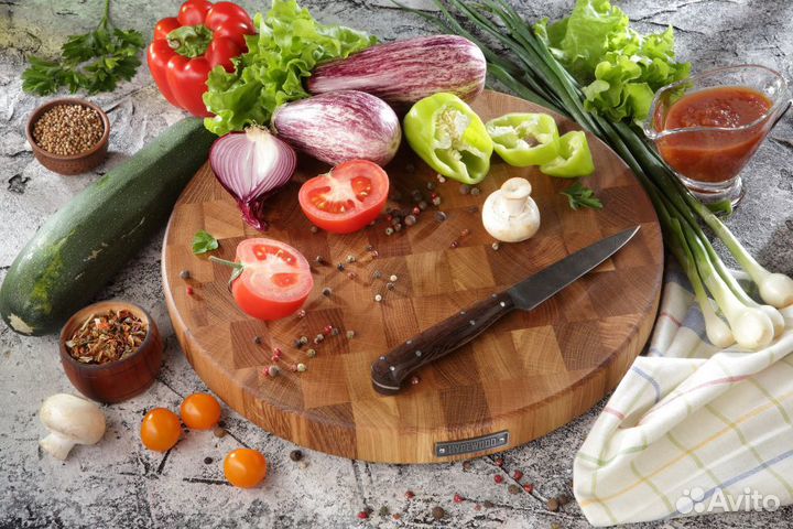 Доска разделочная торцевая круглая