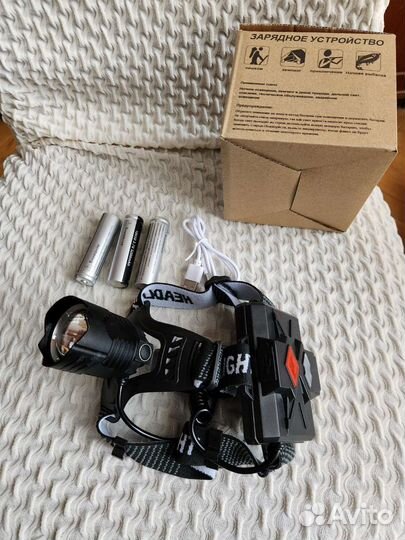 Сверхъяркий налобный фонарь 1км 