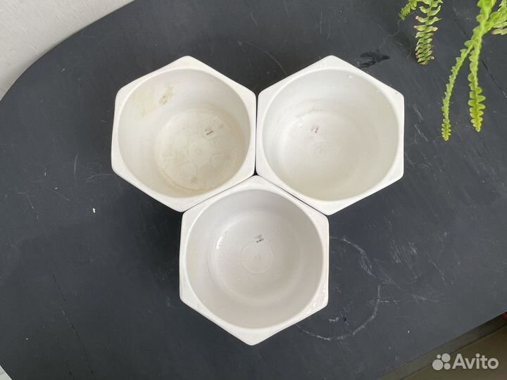 Кашпо для цветов белое керамика