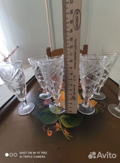 Хрустальные фужеры и рюмки